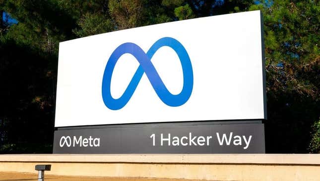 The sign in front of Meta's headquarters