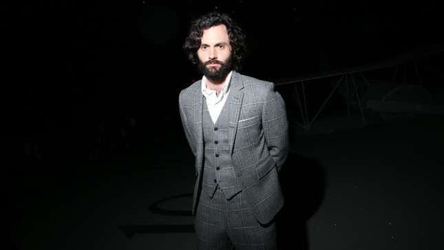 Penn Badgley at Thom Browne’s Fall 2023 Ready To Wear show in February. 