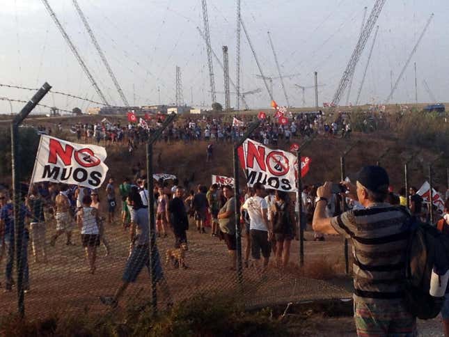 “No MUOS” protests in 2013.