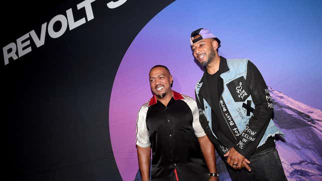 Timbaland, left and Swizz Beatz on day 1 of REVOLT Summit x AT&T Summit on September 12, 2019 in Atlanta, Georgia.