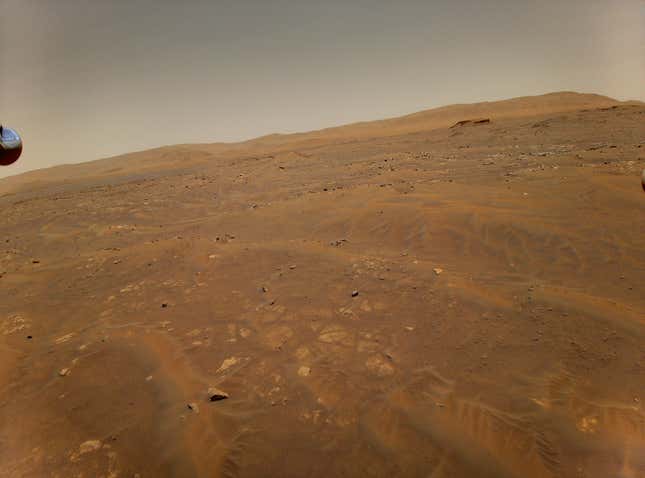 Imagen para el artículo titulado El helicóptero de la NASA se volvió un poco loco durante su último vuelo en Marte