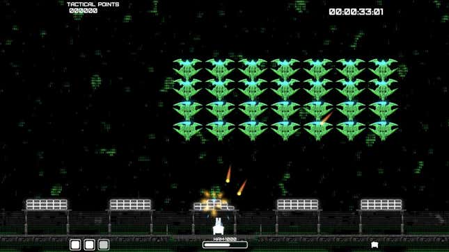 A screen showing gameplay of Space Aliens Invaders