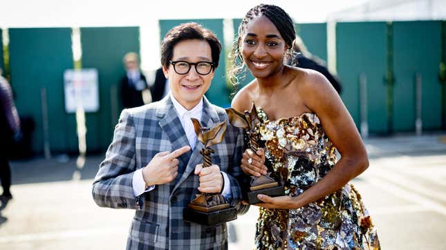 Ke Huy Quan and Ayo Edebiri at the 2023 Spirit Awards