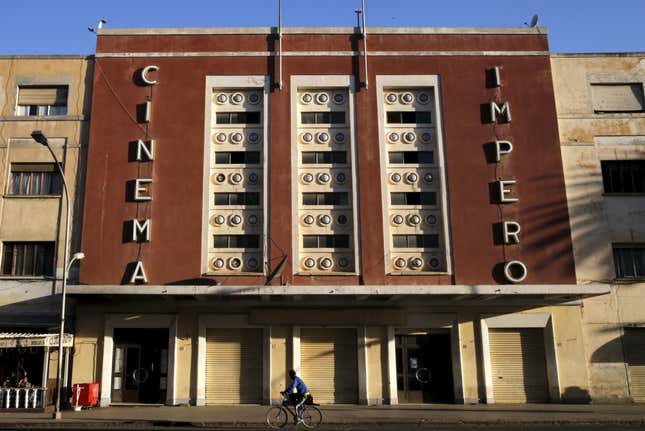 The Cinema Impero building, an Art Deco-style cinema, is seen on Harnet Avenue in Eritrea’s capital Asmara.