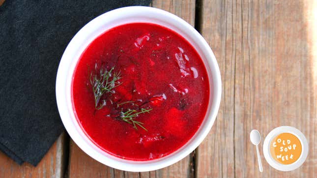 borscht on table