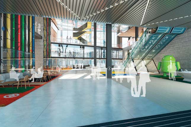 Parts of the office, such as the promenade running through the building, will be open to the public.