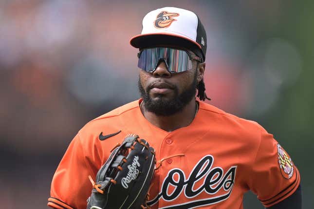 Jul 1, 2023; Baltimore, Maryland, USA; Baltimore Orioles center fielder Cedric Mullins (31) runs towards the dugout durng second inning against the Minnesota Twins]  at Oriole Park at Camden Yards.