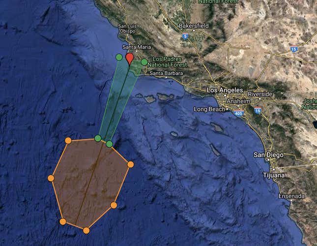 A map of the Falcon 9 rocket's trajectory.