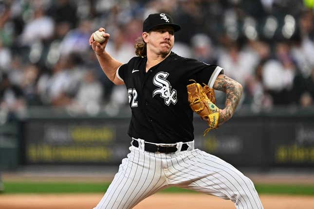 Apr 14, 2023; Chicago, Illinois, USA;  Chicago White Sox pitcher Mike Clevinger (52) pitches against the Baltimore Orioles at Guaranteed Rate Field.