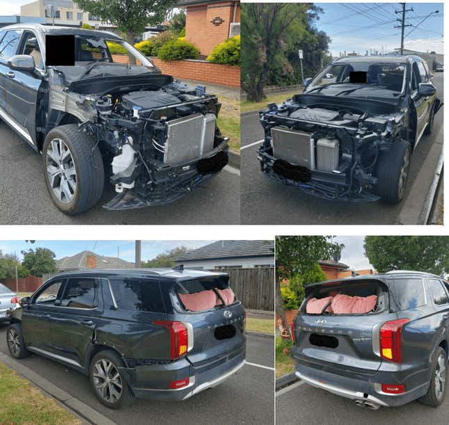 Image for article titled Justice for This Australian Woman Driving Half a Hyundai Palisade