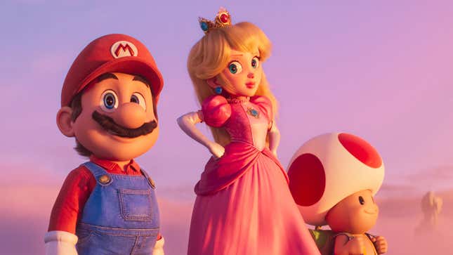 Mario, Peach and Toad.