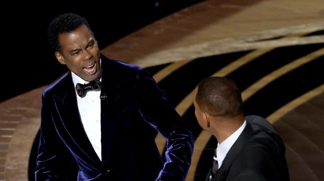 Chris Rock and Will Smith at the 2022 Oscars