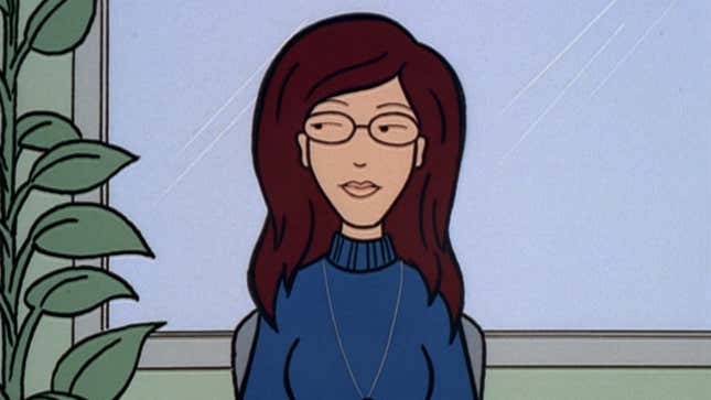 MTV's animated Daria wearing a blue turtleneck in a fictionalized flash-forward episode, ‘Write Where It Hurts’ 