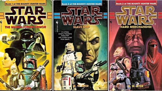 A collage shows the three Star Wars Bounty Hunter Wars book covers. 