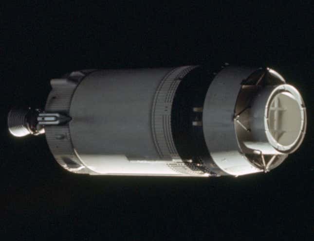 The Apollo 8 S-IVB shortly after separation. 