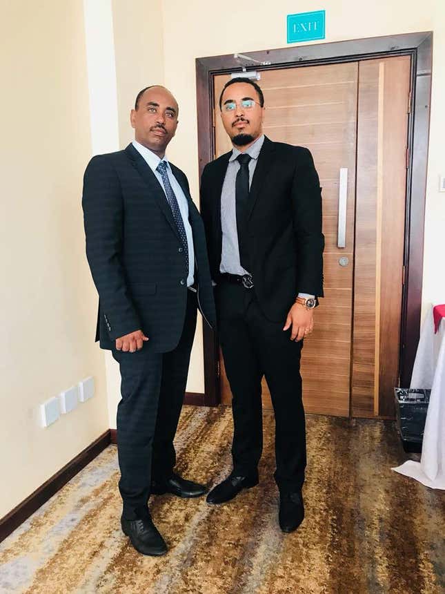 Ghirmay and Metkel after a recent board meeting.