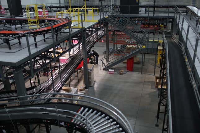 Two miles of conveyor belt now replace much of the pickers’ walking.