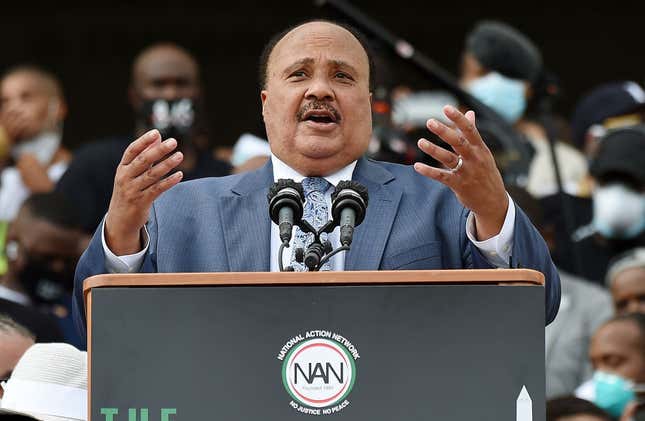 WASHINGTON, DC - AUGUST 28: Martin Luther King III speaks during the March on Washington at the Lincoln Memorial on August 28, 2020, in Washington, DC. Today marks the 57th anniversary of Rev. Martin Luther King Jr.’s “I Have A Dream” speech at the same location. 