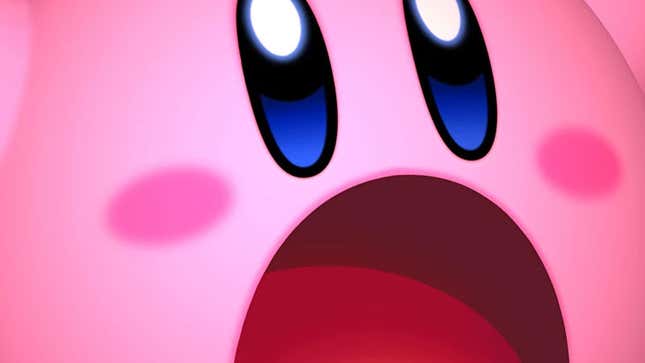 An unsettling close-up of Kirby's mouth