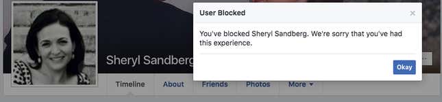 Image for article titled You can’t block Mark Zuckerberg or Priscilla Chan on Facebook