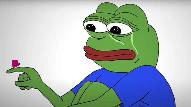 A crying Pepe the frog meme