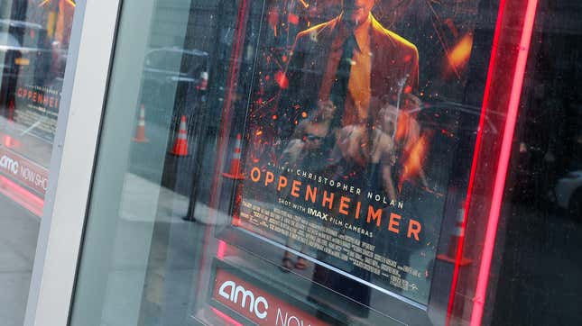 A poster for Oppenheimer at AMC