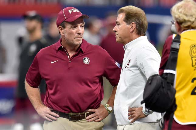 Jimbo Fisher and Nick Saban engaged in a war of words and the consequences could be significant.