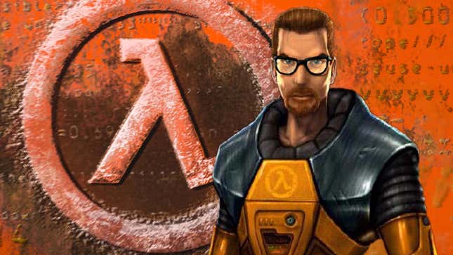 An image shows Gordon Freeman standing in front of the Half-Life logo.