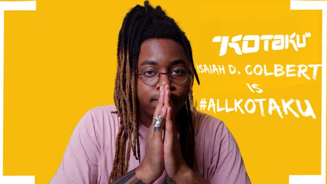 A photo of Isaiah D. Colbert against a yellow backdrop with the text Isaiah D. Colbert is #AllKotaku