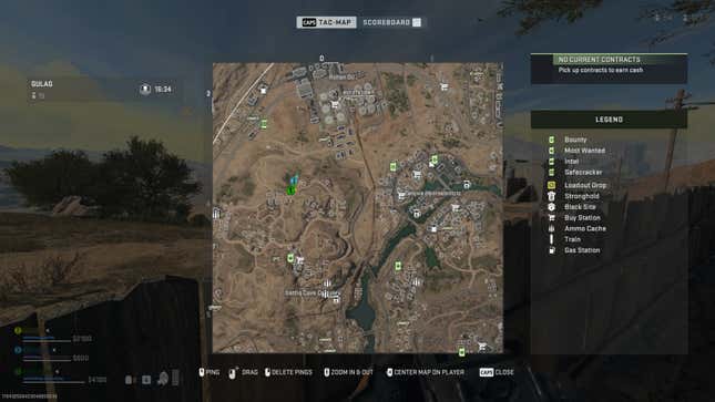 An in-game screen shot of Call of Duty shows a tactical map.