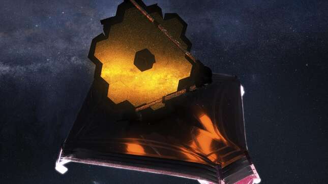 An artist's conception of the Webb telescope in space.
