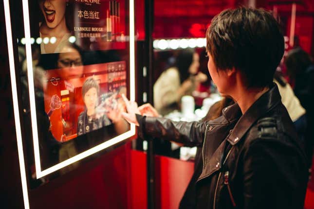 “Magic Mirror” technology allows consumers to virtually try make-up.