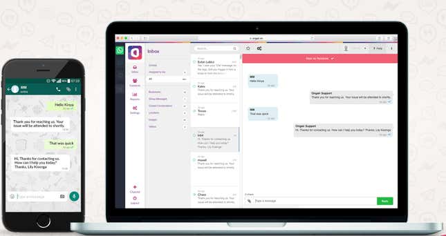 A demonstration of the Ongair messaging dashboard.