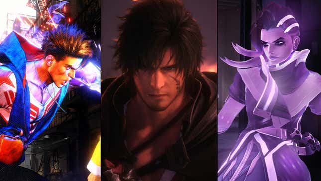 Protagonists from Street Fighter 6, Final Fantasy XVI, and Overwatch 2 are lined up in a composite image.
