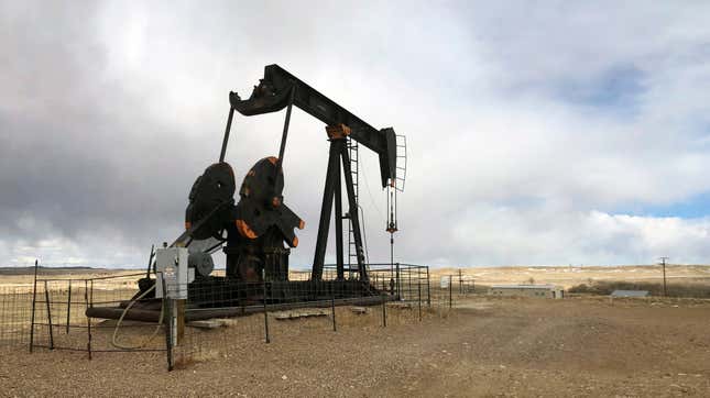 An oil well in Casper, Wyoming.