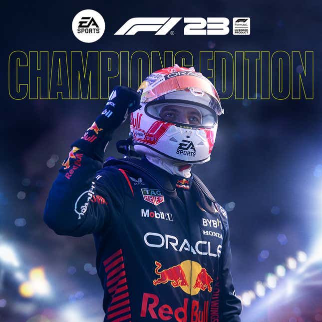 The F1 23 Champions Edition cover featuring Max Vestappen.