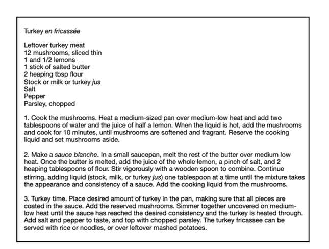 Turkey leftovers recipe