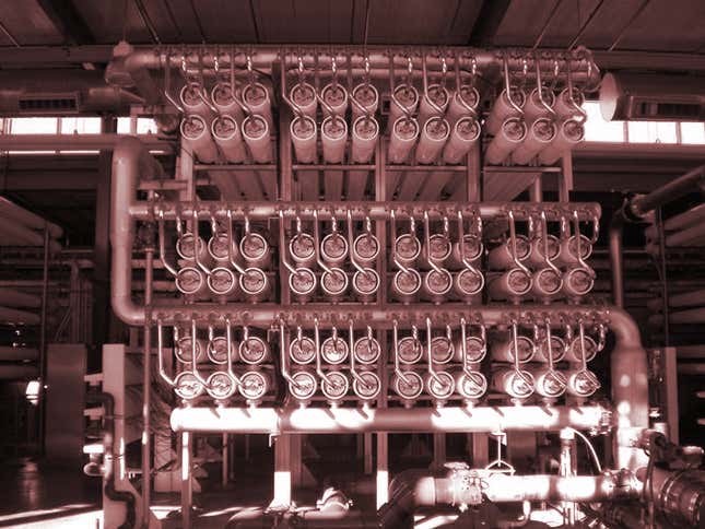 Inside the largest inland desalination facility in the US, the Kay Bailey Hutchison plant.
