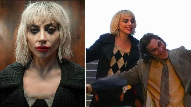 Lady Gaga as Harley Quinn and Joaquin Phoenix as the Joker filming Joker: Folie à Deux.