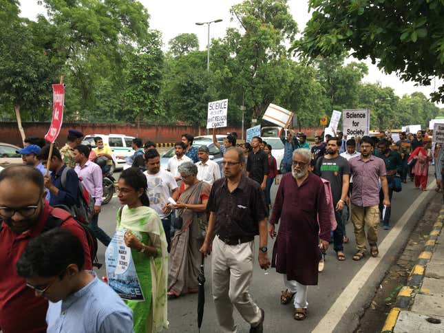 Protesters in Delhi