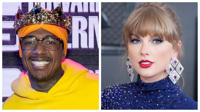 Nick Cannon, left; Taylor Swift.