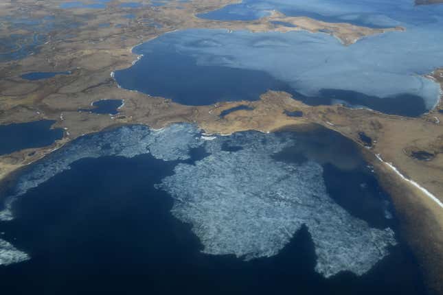 Melting Alaskan permafrost in 2019.