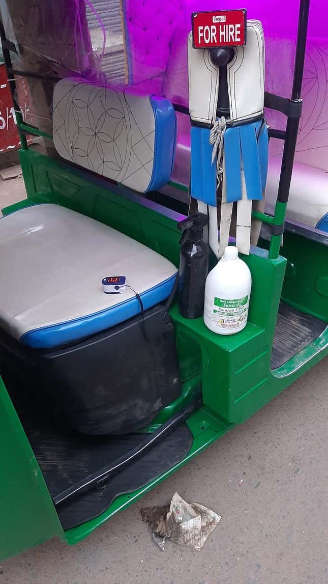 Khan’s auto that has been turned into a 24X7 ambulance.