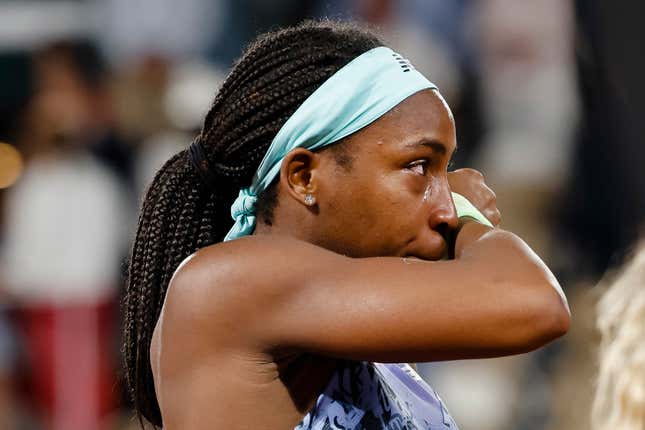 Coco Gauff cries after losing the final Photo by: Frank Molter/picture-alliance