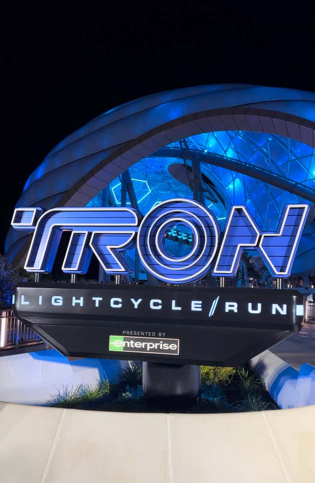 Tron Lightcycle Run marquee