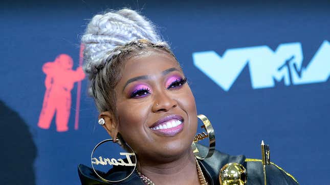 Missy Elliott poses in the Press Room during the 2019 MTV Video Music Awards at Prudential Center on August 26, 2019 in Newark, New Jersey.