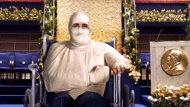 Image for article titled Bandaged Scientists Wheeled In From Burn Unit To Accept Nobel Prize For Heat And Sensory Research