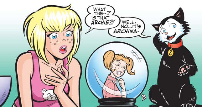 Sabrina learning that Salem has changed everyone's gender presentations.