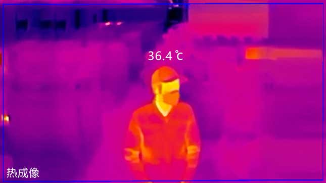 Another picture showed the system detecting the temperature of an individual.