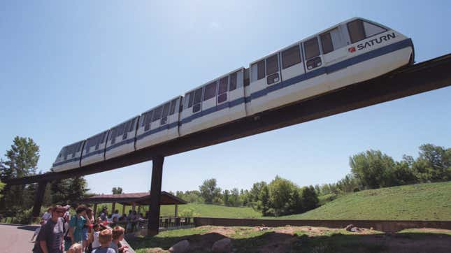 The Minnesota Zoo's monorail passed over the prairie dog viewing area. 